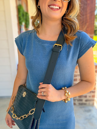 Dark Denim Washed T-Shirt Midi Dress