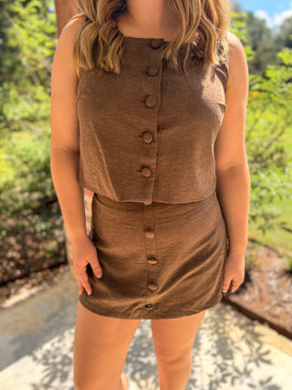 Cocoa Hollis Button Skort Set
