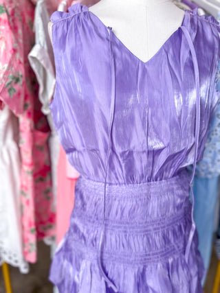 Soft Shine Lilac Ruffle Mini Dress