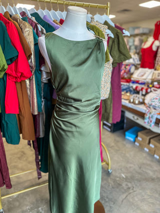 Olive Made for the Moment Midi Dress