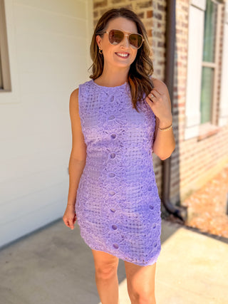 Lavender Pretty in Detail Mini Dress