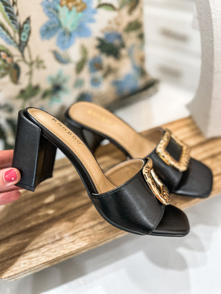 Black Lauren Kickback 21 Slip On Heel