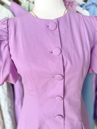 The Lovely in Lavender Button Mini Dress