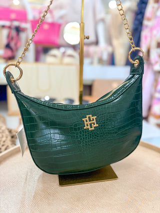Hunter Green Mallory Crossbody W/ Tassel | Caroline Hill