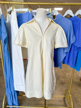 Butter Yellow Polished Perfection Pleated Mini Dress