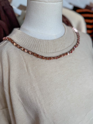 Oatmeal A Little Sparkle Crewneck