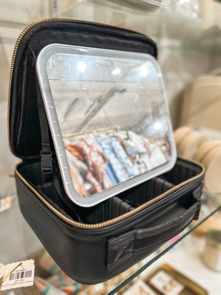 Black Glow & Go Leather Travel Case