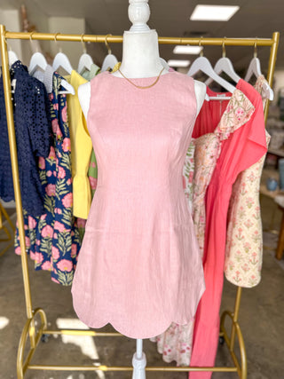 Pink Pretty in Pastel Scallop Mini Dress
