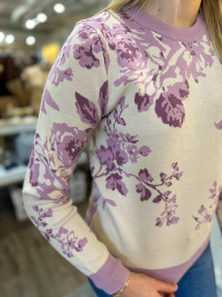 Lavender Garden Grace Long Sleeve Sweater