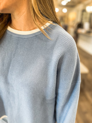 Blue/Cream Everyday Edge Sweater