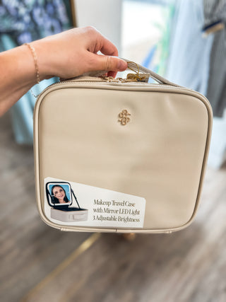 Ivory Glow & Go Leather Travel Case