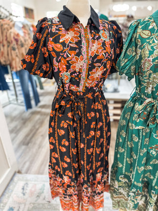 Black Harvest Honey Midi Dress