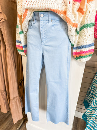 Baby Blue High Rise Kick Flare Pants