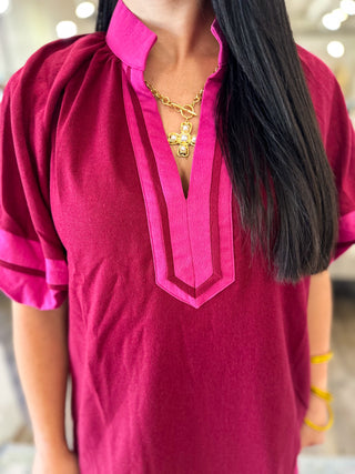 Burgundy Prescott Mini Dress