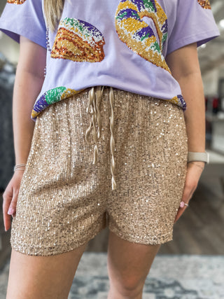 Seriously Stunning in Sequins Shorts