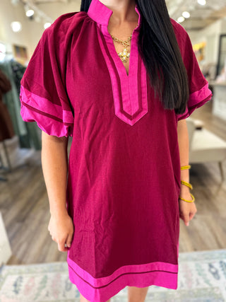 Burgundy Prescott Mini Dress