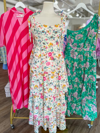 Pink Petal Party Tiered Maxi Dress