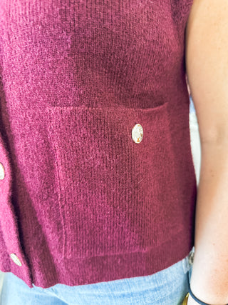 Wine Cashmere Dreams Sweater Vest