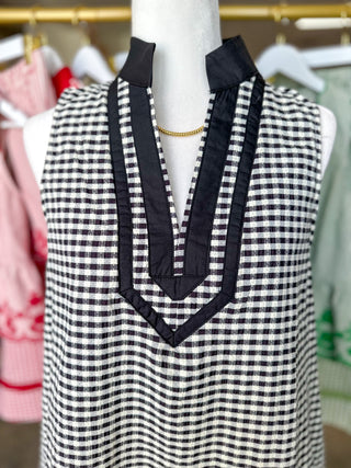 The Black Harbor Line Gingham Mini Dress