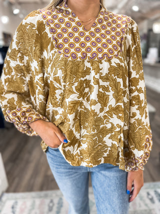 Golden Fern & Fleur Blouse