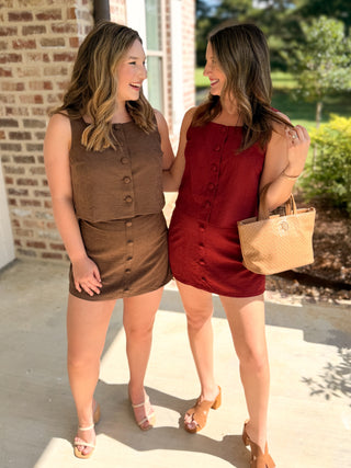 Cocoa Hollis Button Skort Set