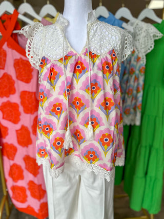 Pink Sweet Garden Lace Top