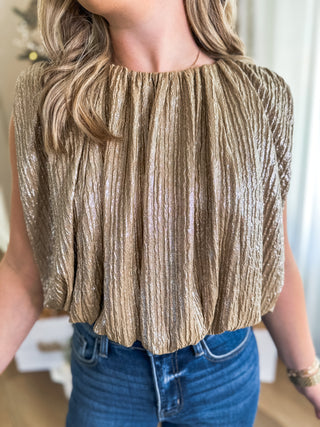 Taupe Shimmer the Night Away Bubble Top