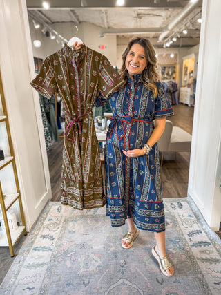 Navy Rowan Petal Path Midi Dress