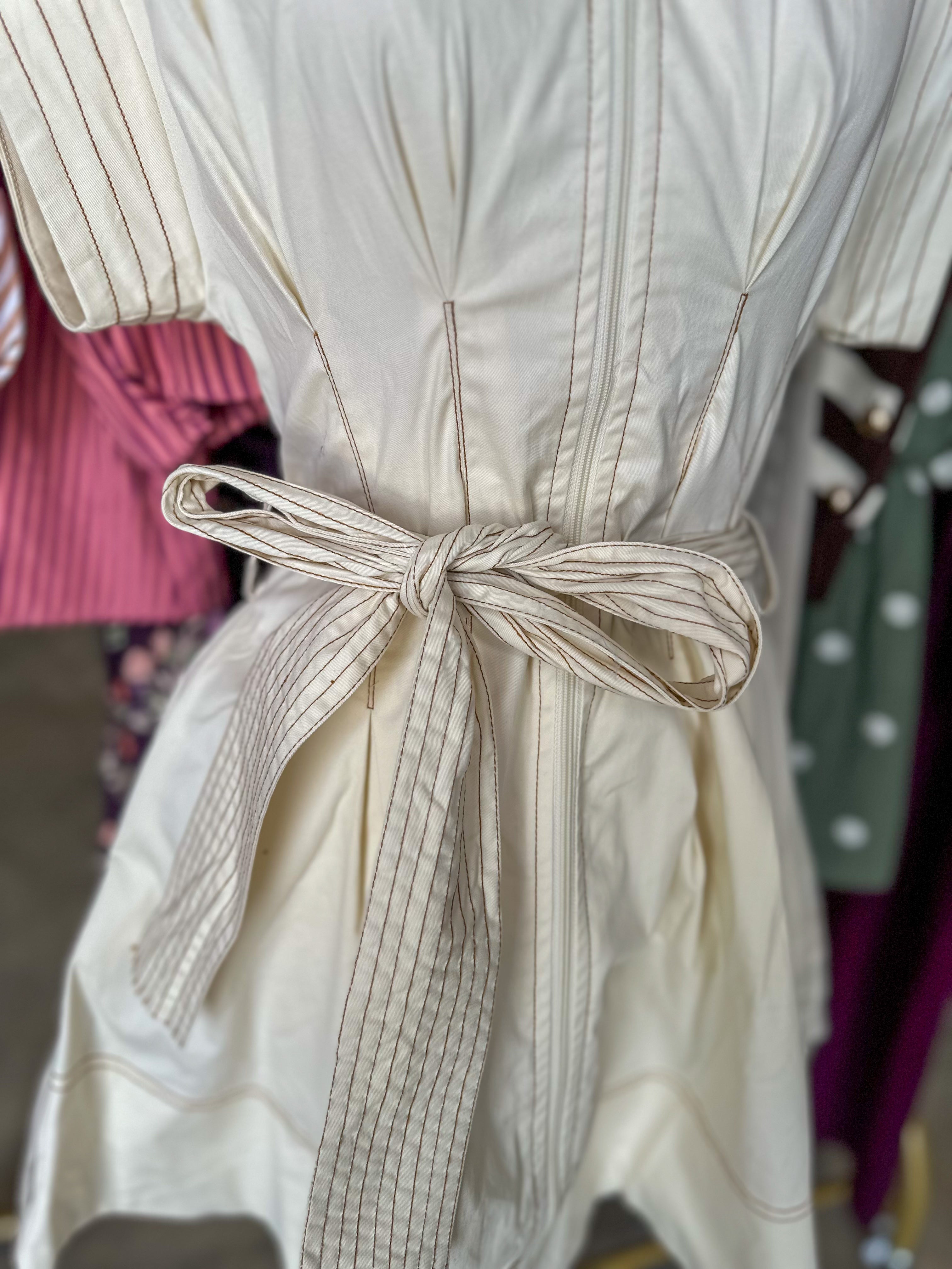 Cream Utility Contrast Stitch Pleated Mini Dress – Everyday EDEN Boutique & Gifts