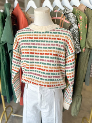 Autumn Color Pop Knit Sweater