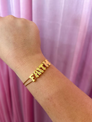 Faith Gold Double Chain Bracelet