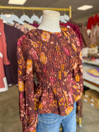 Wildflower Season Smocked Peplum Top