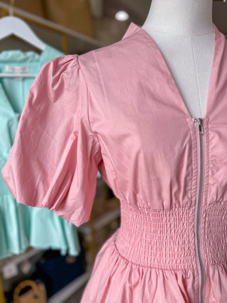 The Pretty in Blush Smocked Peplum Top