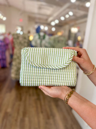 TRVL Sage Pimlico Stripe Quilted Changing Mat