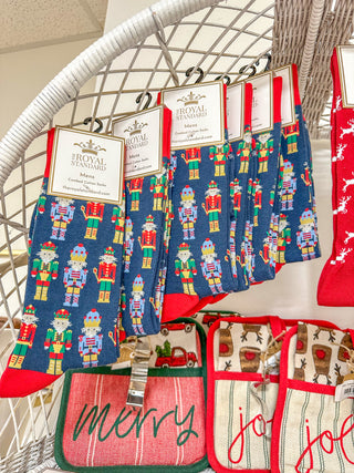 Men's Nutcracker March Socks Navy/Red One Size