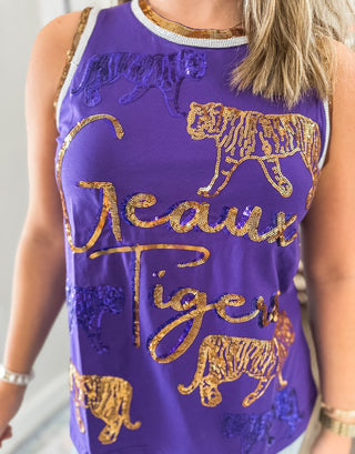 Tiger Strut Sequin Varsity Accents Tank Top