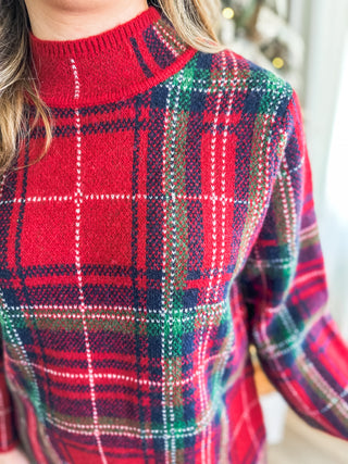 Red Merry Market Plaid Sweater
