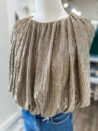 Taupe Shimmer the Night Away Bubble Top