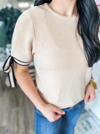 Taupe Prep & Proper Bow Top