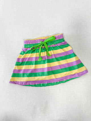 Striped Mardi Gras Skort