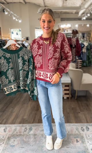 Marsala Vintage Garden Sweater