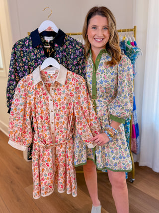 Black Floral Made for Everything Belted Mini Dress