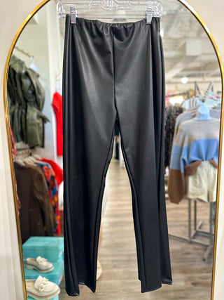 Black the Best Fall Faux Leather Straight Pants