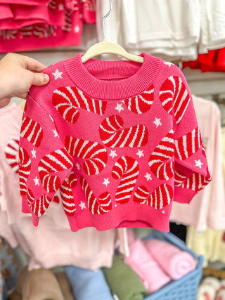 Pink Candy Cane Christmas Sweater