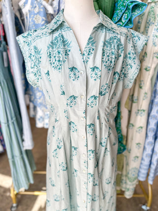 Blue Lovely Little Petals Midi Dress