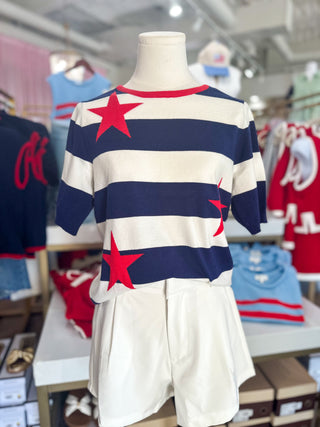 Star-Spangled Summer Short Sleeve Sweater
