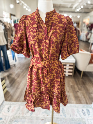 Brown Falling For You Mini Dress