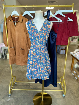 The Poppy Floral Denim Mini Dress