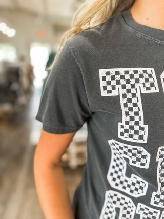 Dark Grey Checker Touchdown Tee