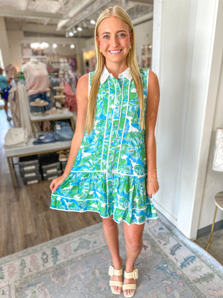Island Breeze Green & Aqua MINI Dress